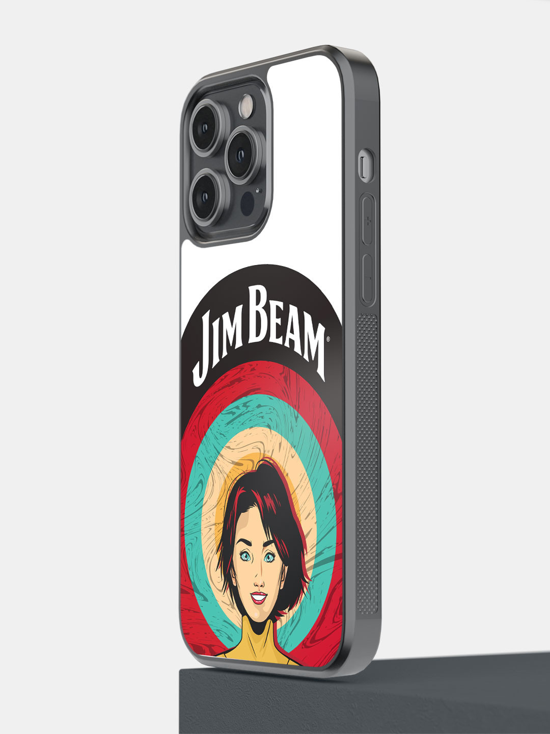 

macmerise Printed Jim Beam Character Design iPhone 14 Pro Max Bumper Case, White