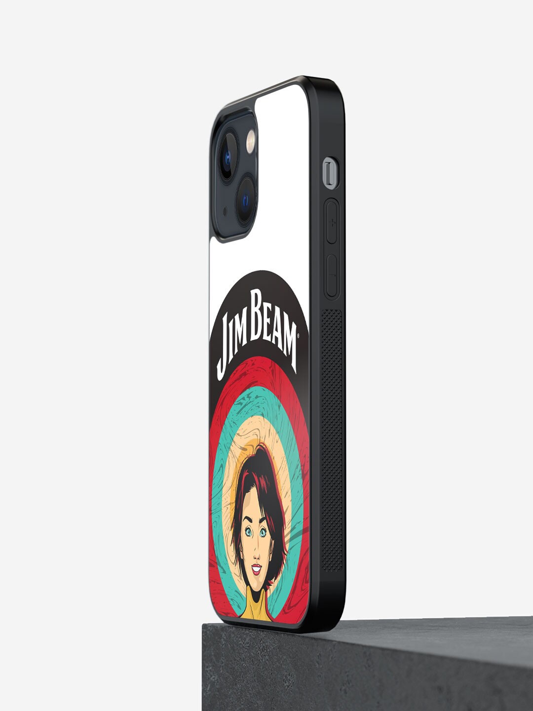 

macmerise Printed Jim Beam Character Design iPhone 13 Bumper Case, Black