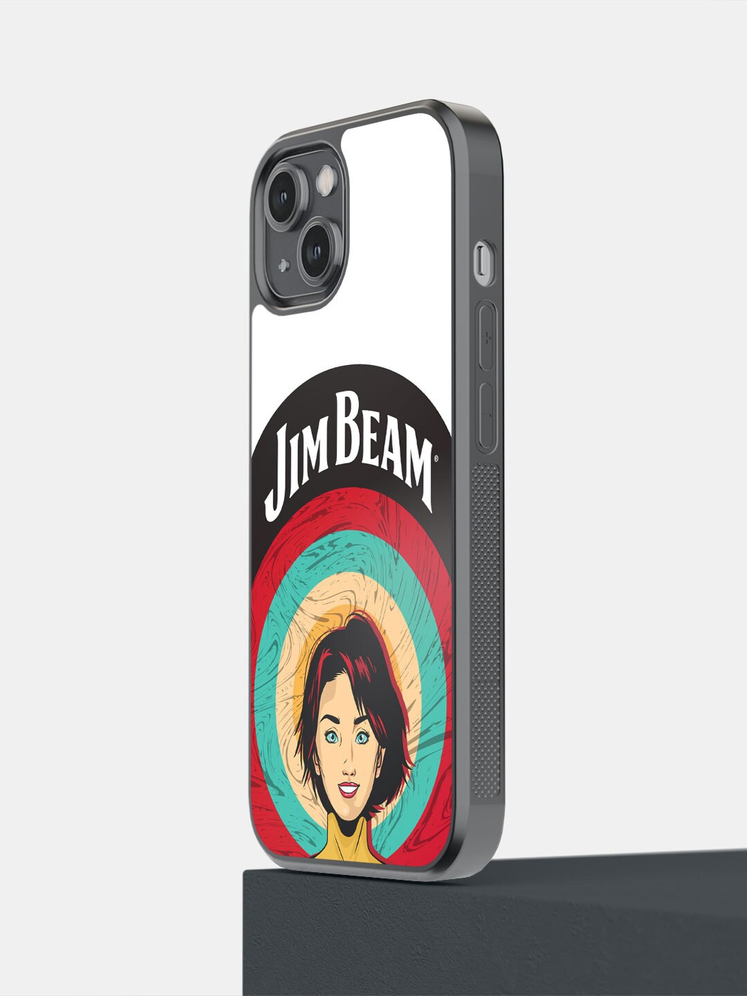 

macmerise Jim Beam Character Design iPhone 14 Bumper Case, White