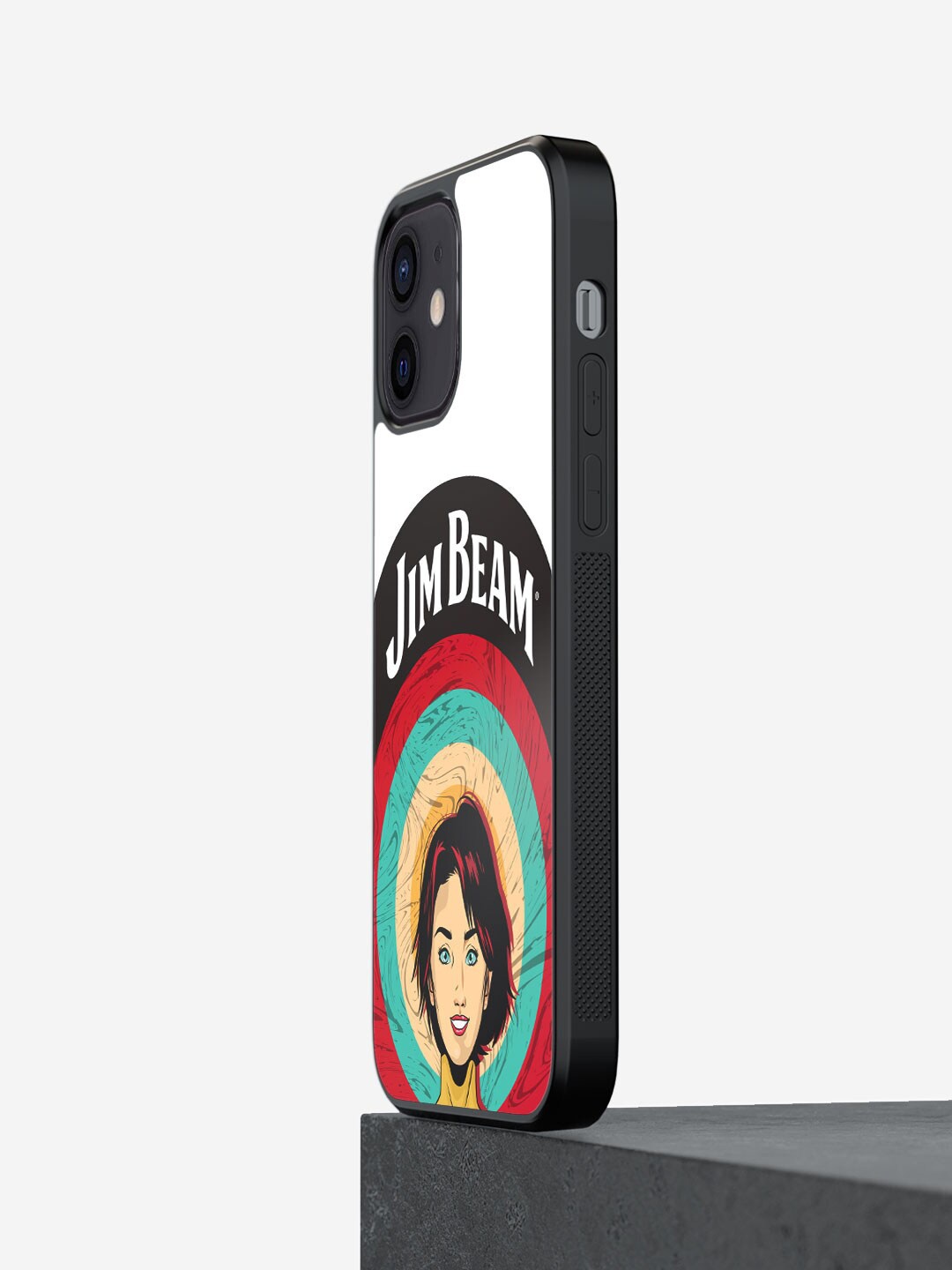 

macmerise Printed Jim Beam Character Design iPhone 12 Bumper Case, Black