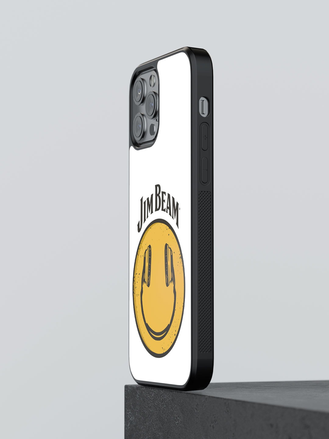 

macmerise Jim Beam Smiley Design Printed iPhone 12 Pro Max Bumper Case, White