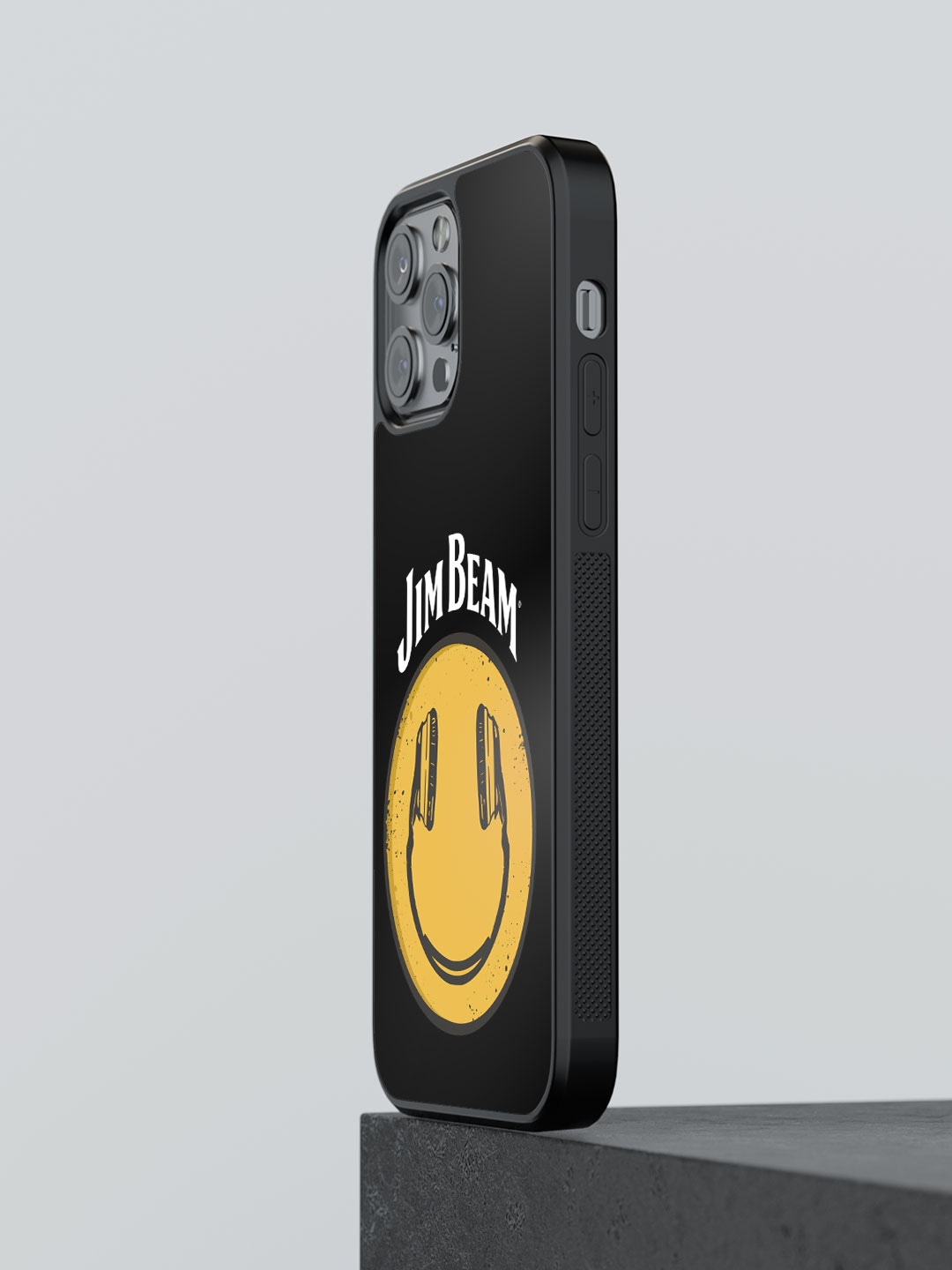

macmerise Printed Jim Beam Smiley Design iPhone 13 Pro Bumper Case, Black