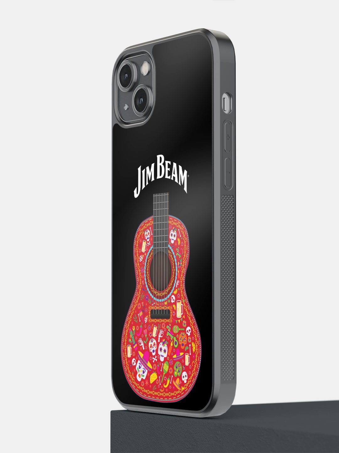 

macmerise Printed Jim Beam Guitar Design iPhone 14 Plus Bumper Case, Black