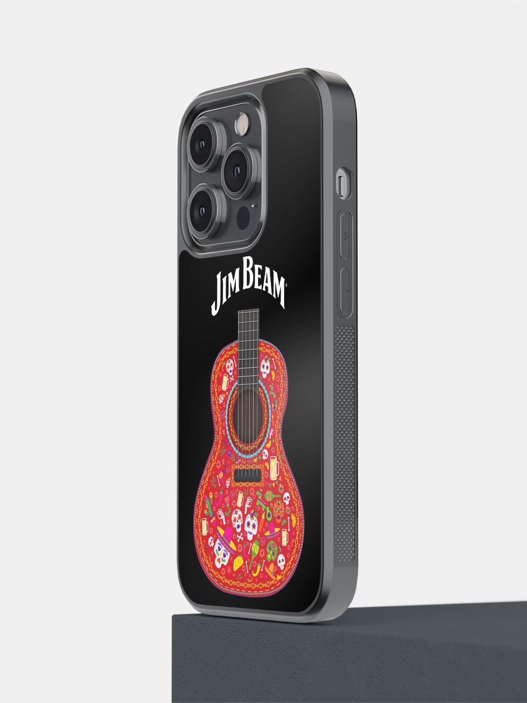 

macmerise Jim Beam Guitar Printed iPhone 14 Pro Bumper Case, Red