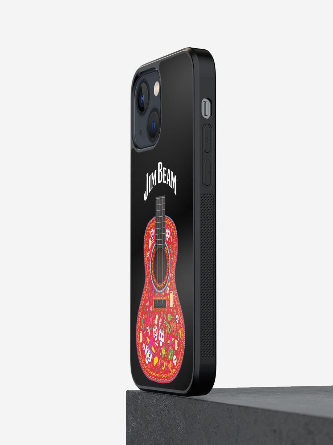 

macmerise Jim Beam Guitar Design iPhone 13 Mini Bumper Case, Black