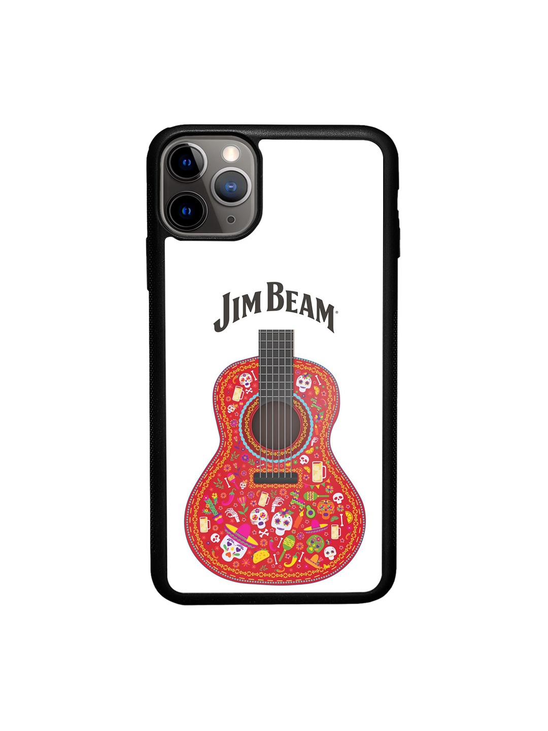 

macmerise Jim Beam Guitar Design Printed iPhone 11 Pro Bumper Case, White