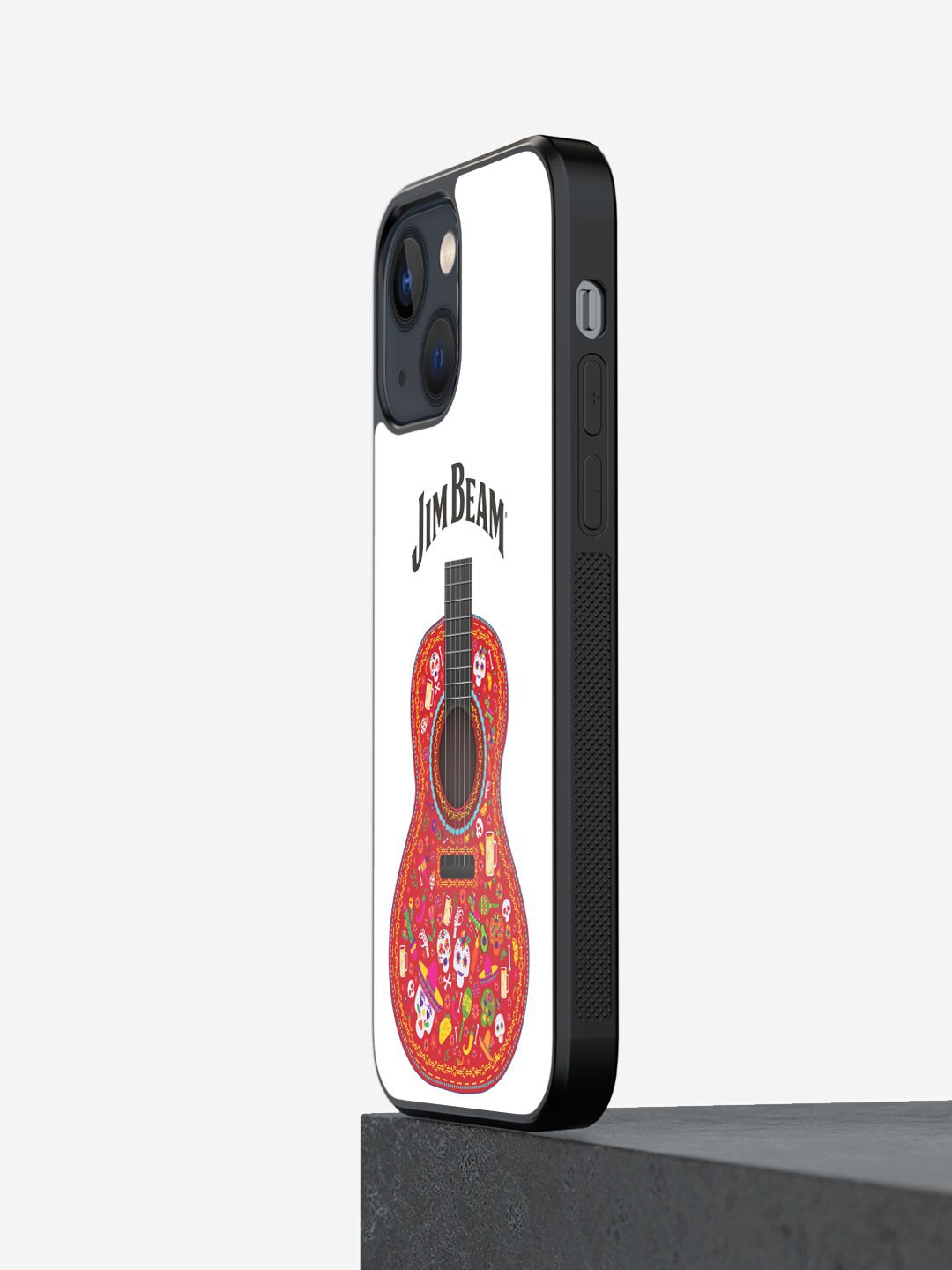 

macmerise Printed Jim Beam Guitar Design iPhone 13 Mini Bumper Case, White