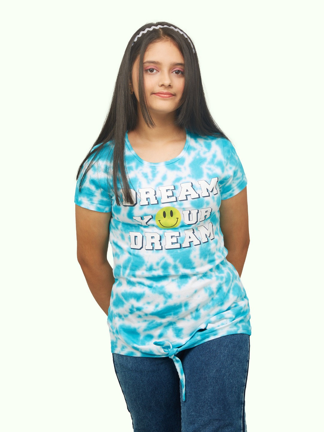 

Zalio Girls White Tie and Dye Dyed T-shirt