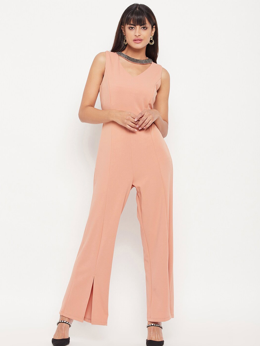 

Madame Sleeveless Basic Jumpsuit, Peach