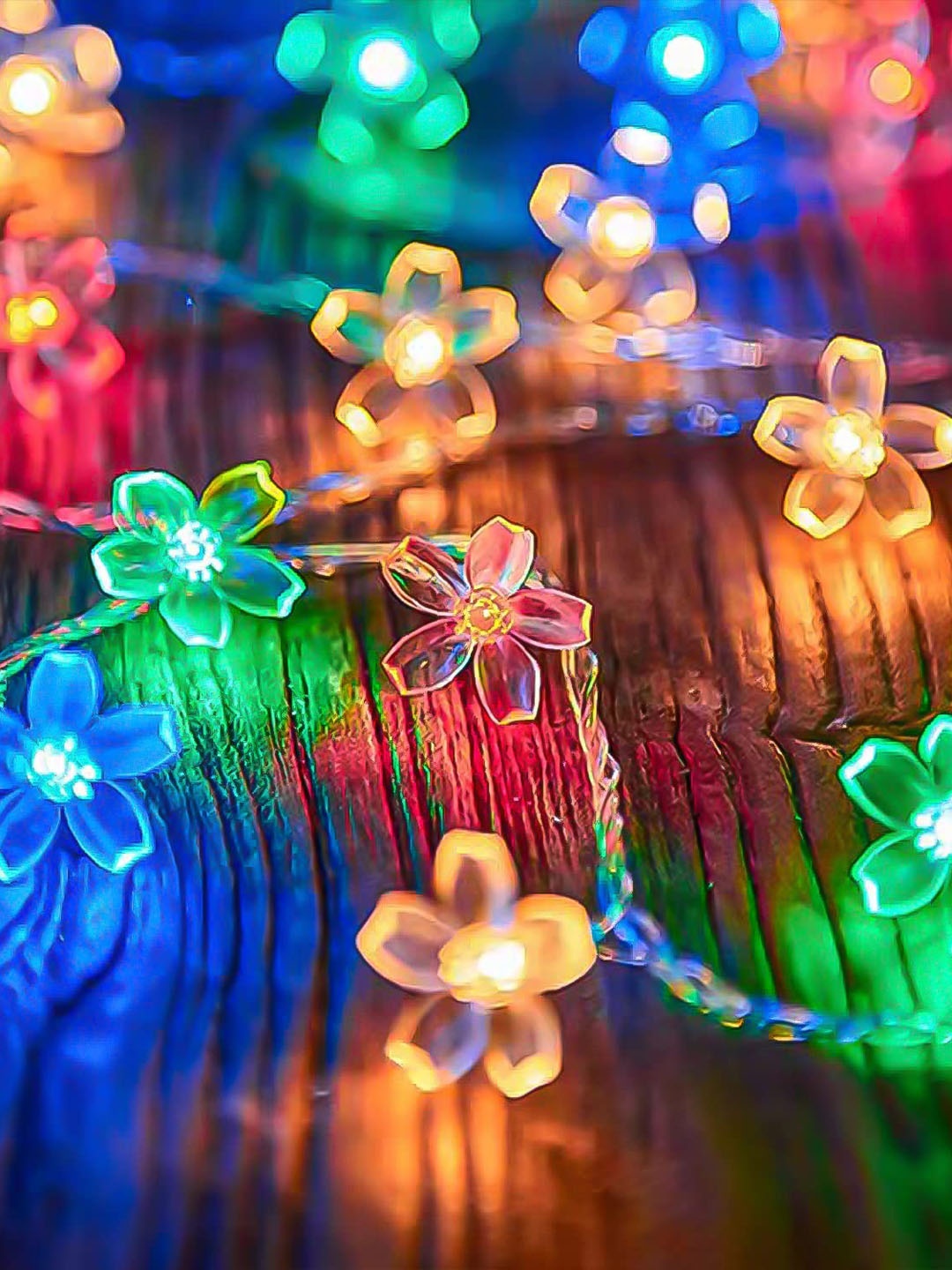 

BS AMOR Blue & Green Flower Fairy Waterproof String Lights Festive Decor