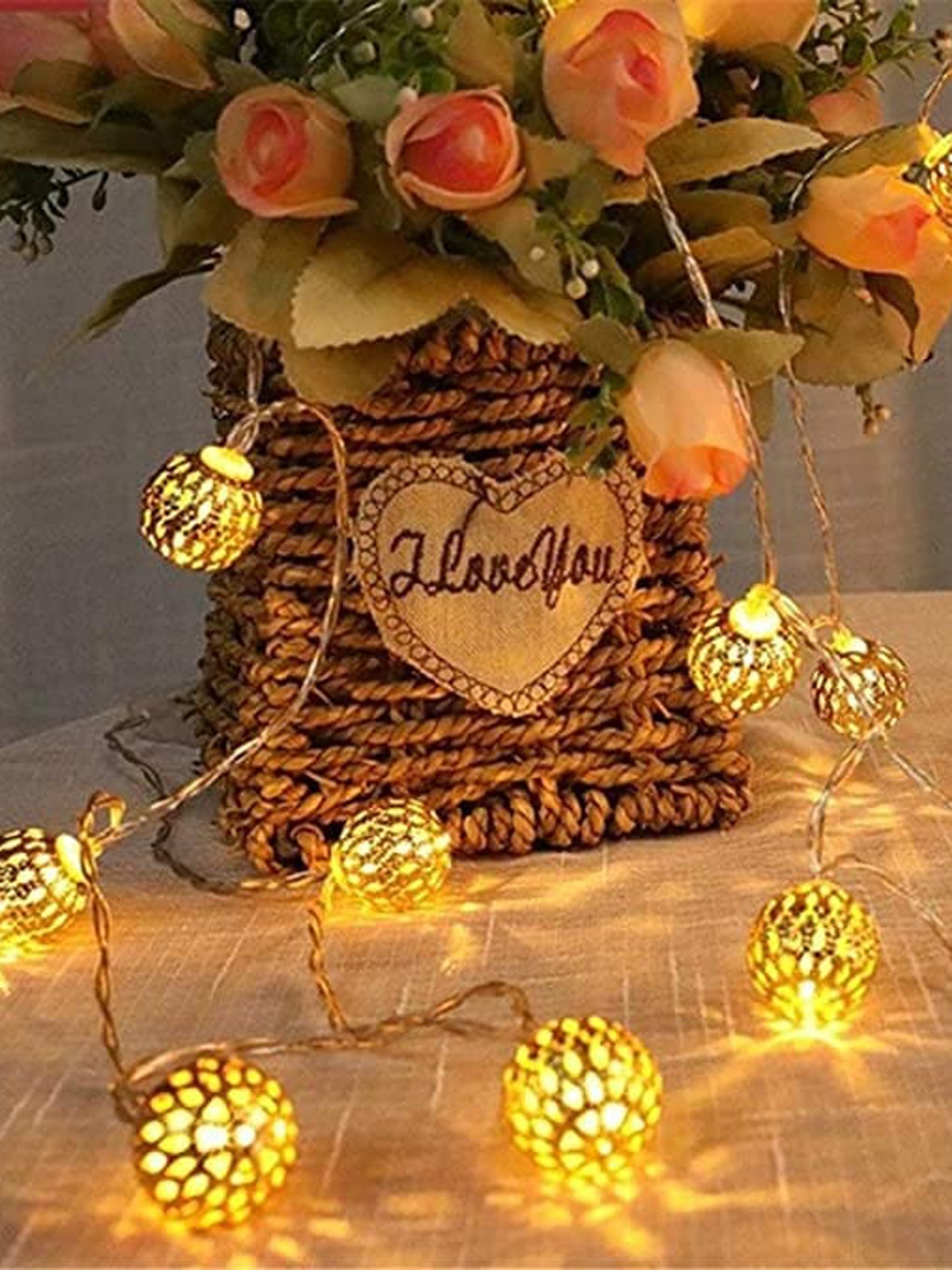 

BS AMOR Gold Morocan String Lights Diwali Christmas Home Decoratve Lights
