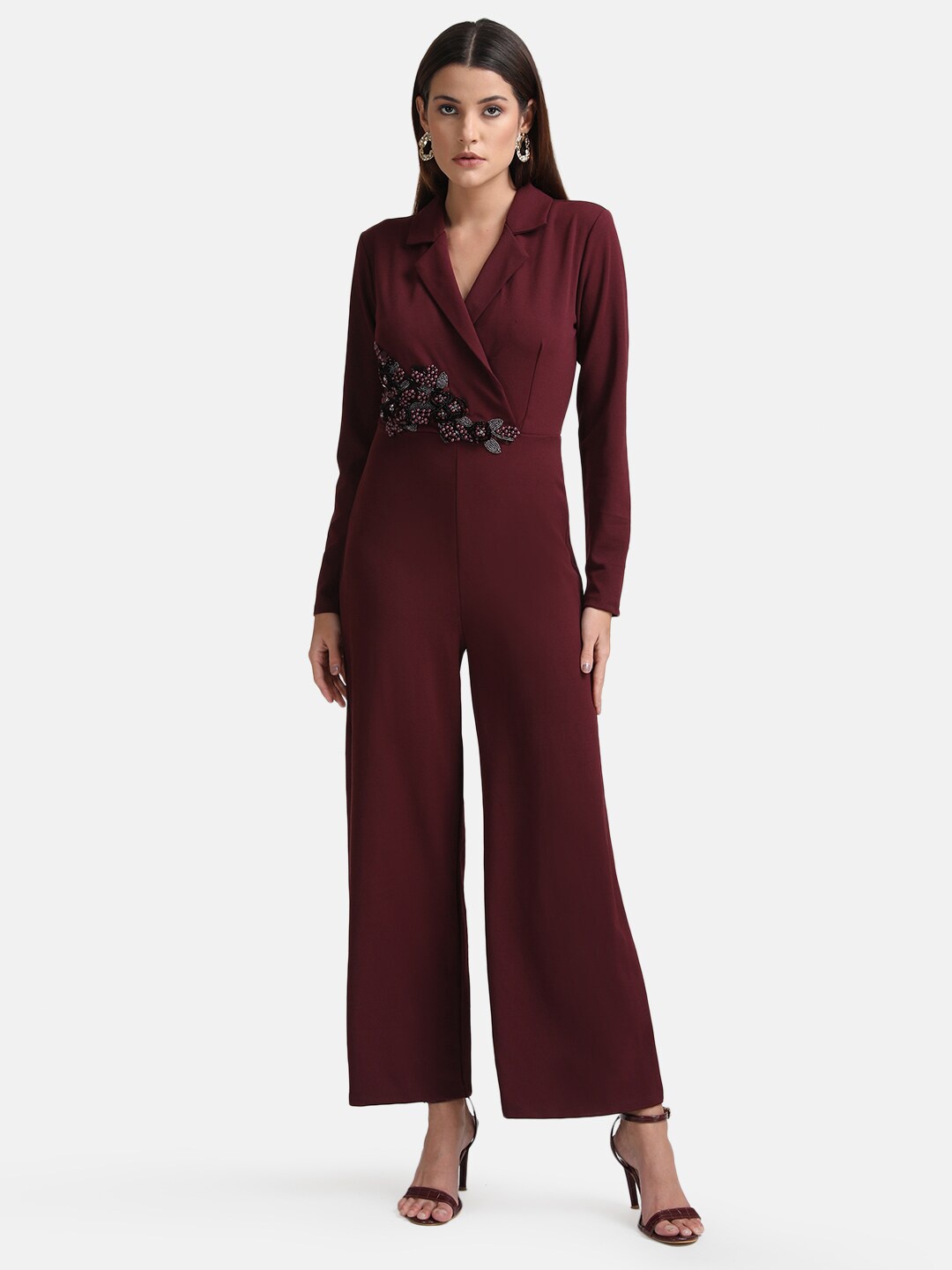 

Kazo Basic Jumpsuit with Embellished, Maroon