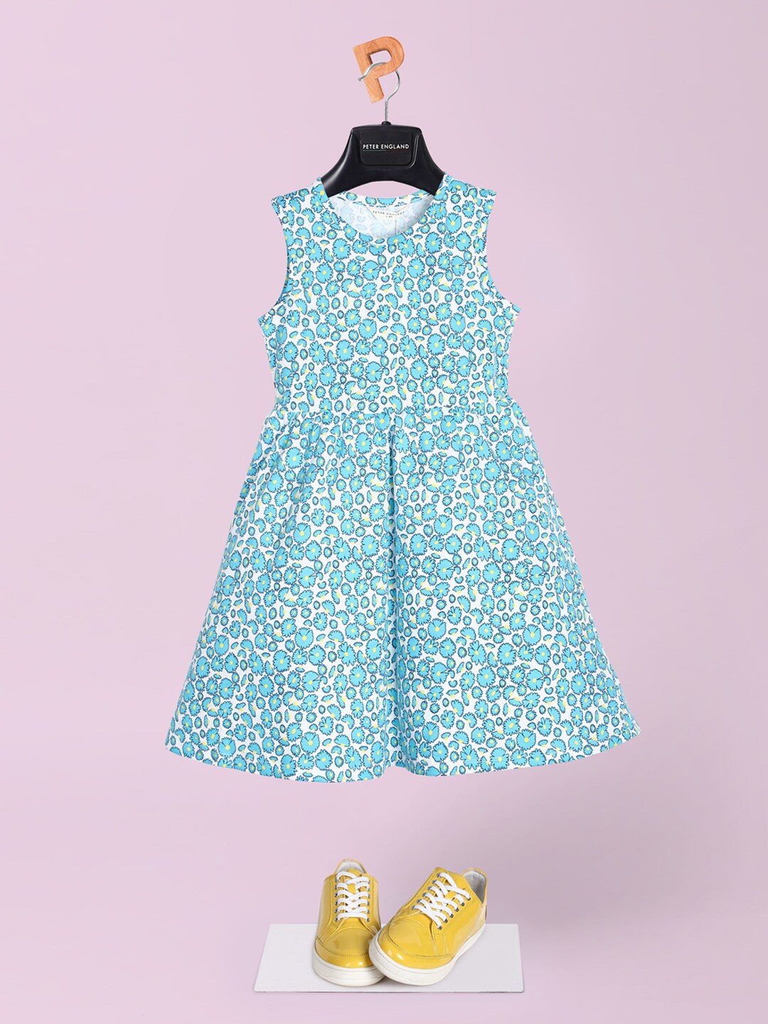 

Peter England Floral Cotton Dress, Blue