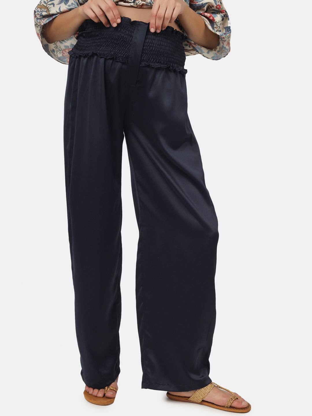 

angloindu Women Loose Fit Maternity Trousers, Navy blue