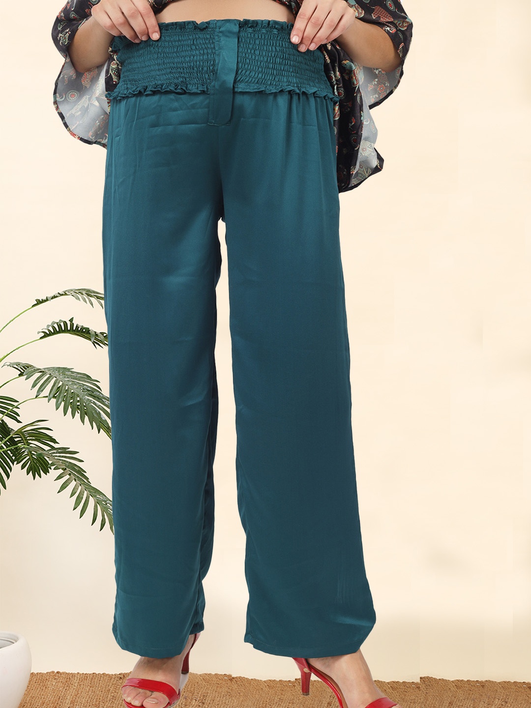 

angloindu Women Loose Fit Maternity Trousers, Green