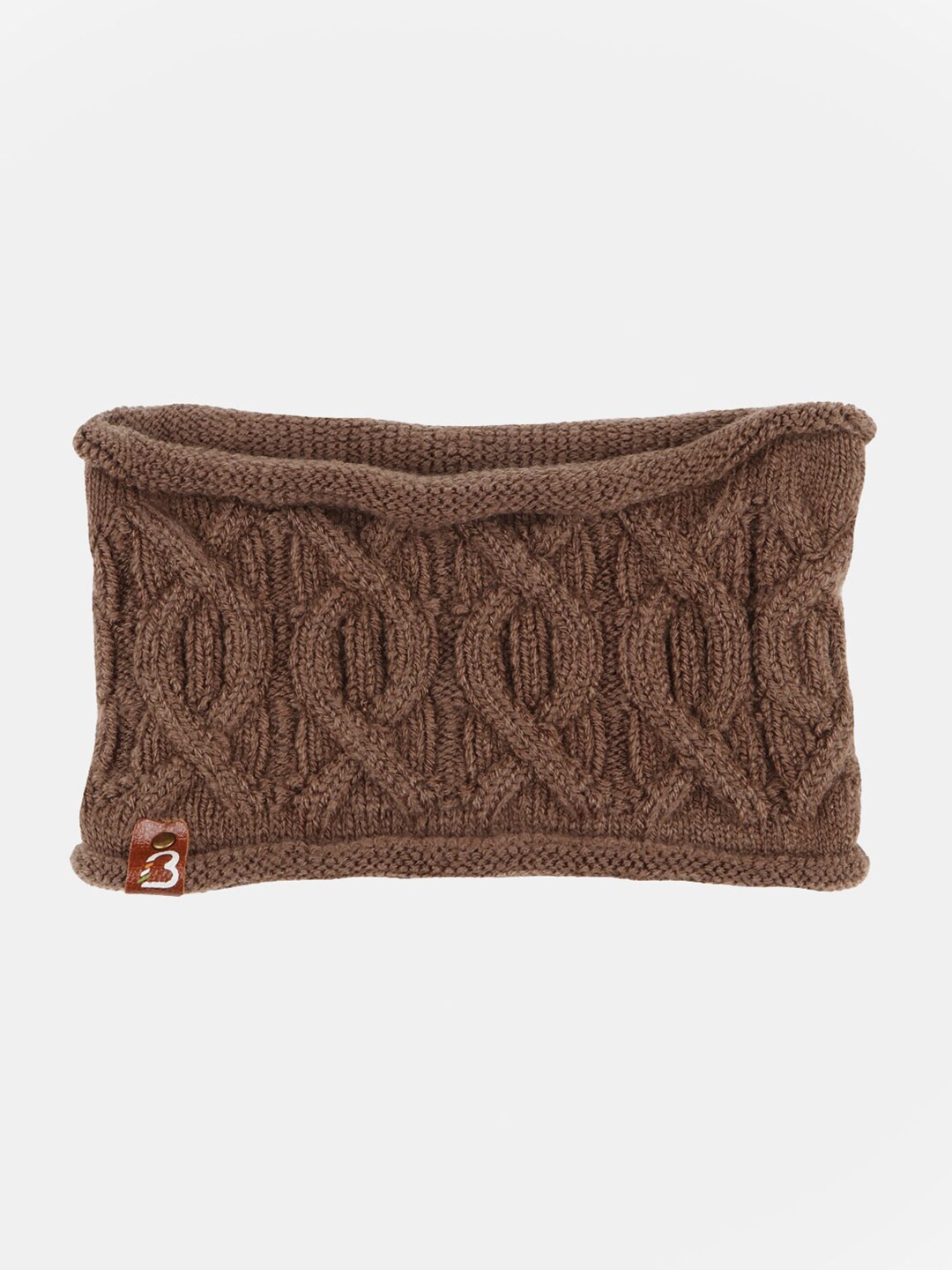 

Bharatasya Cable Knit Woollen Headband Earwarmer, Brown