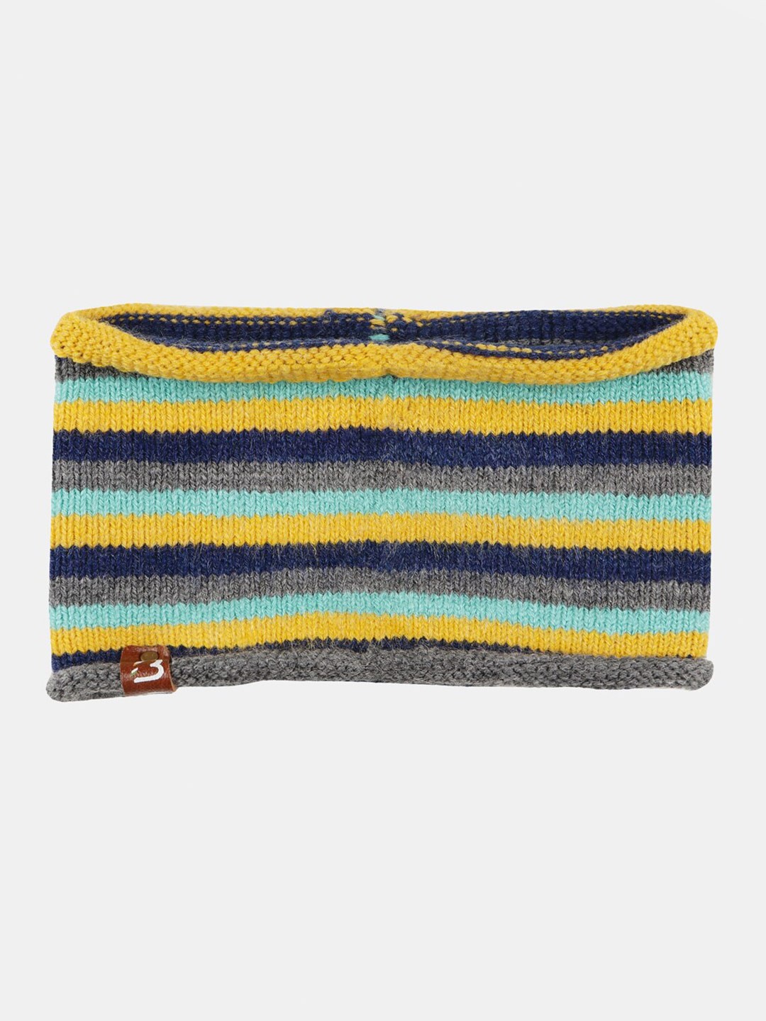 

Bharatasya Striped Knit Woollen Headband Earwarmer, Yellow