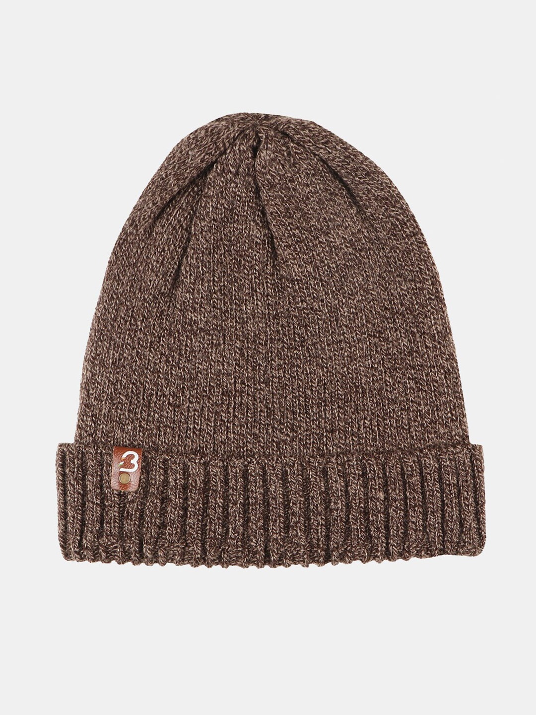 

Bharatasya Men Solid Acrylic Winter Beanie, Brown
