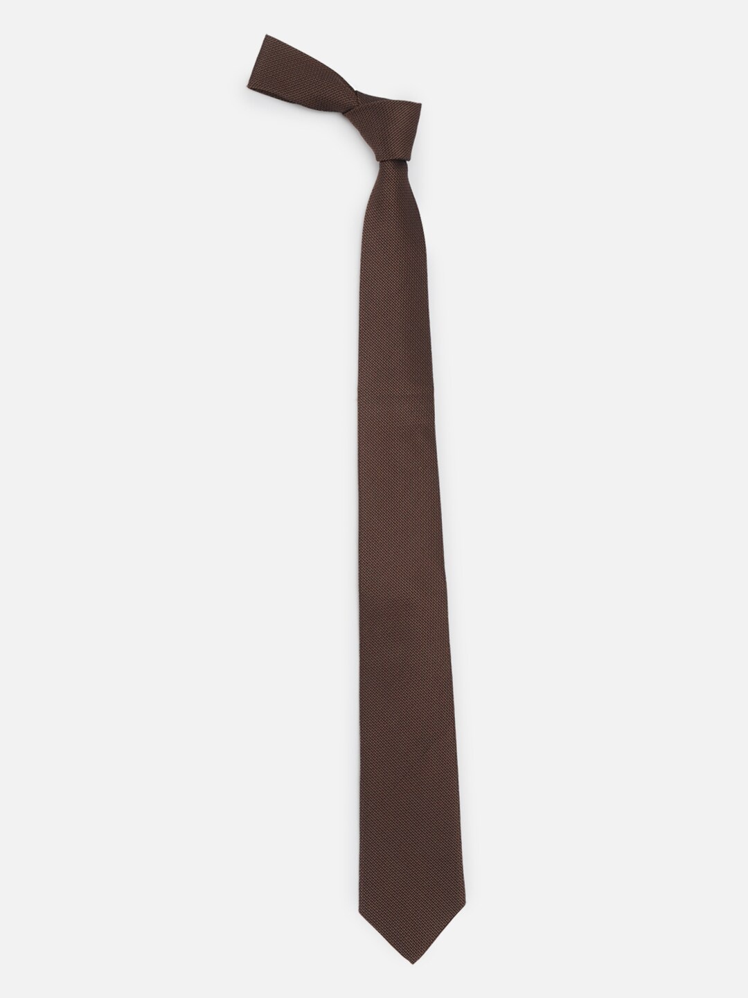 

Louis Philippe Men Woven Design Broad Tie, Brown