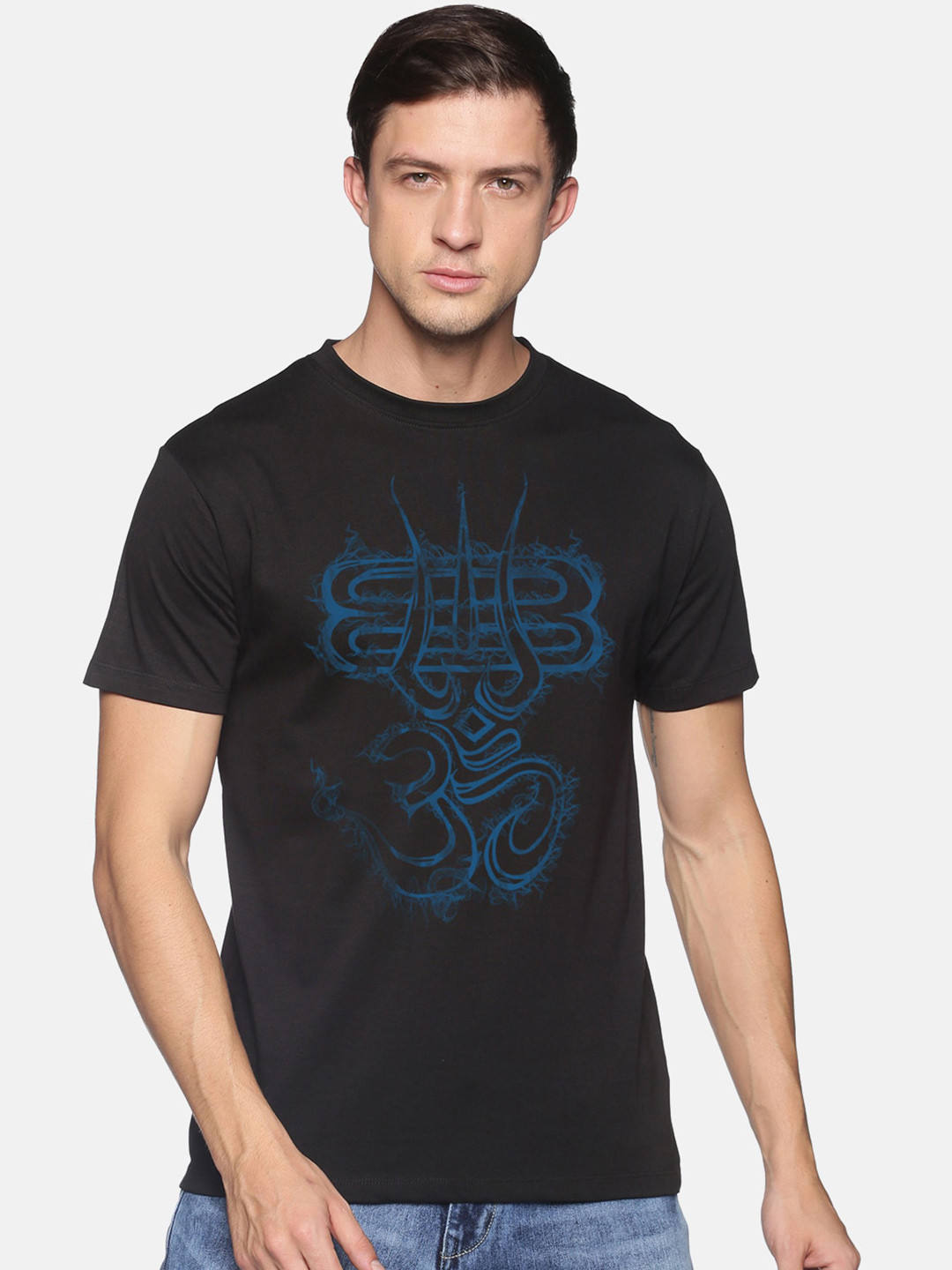 

BLACK RADIO Men Printed Slim Fit Cotton T-shirt