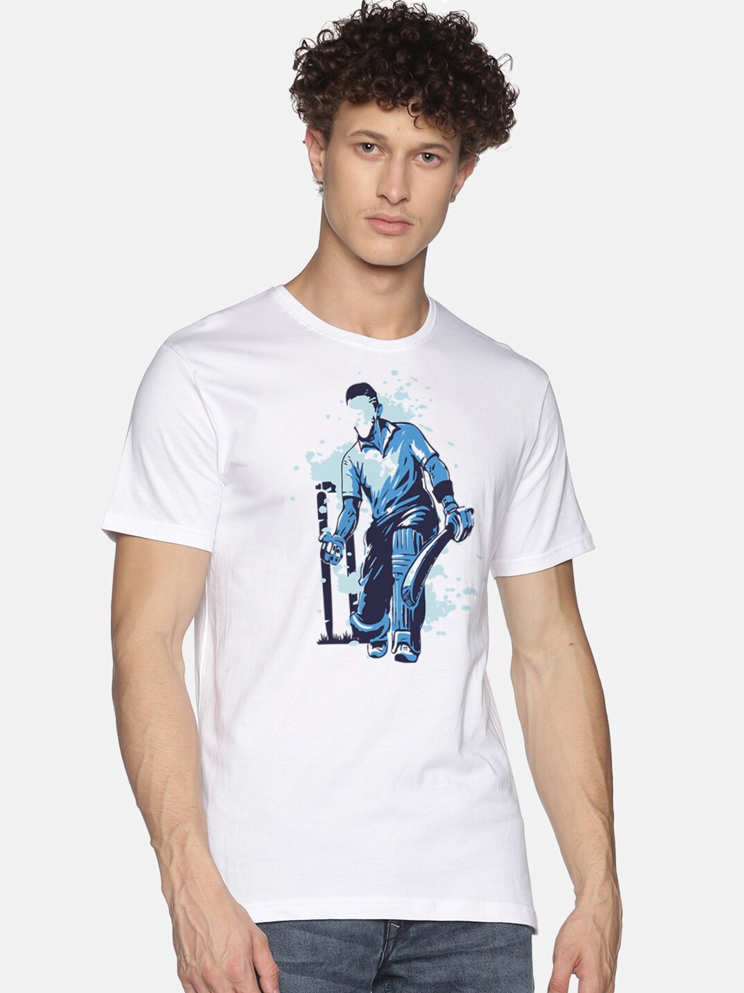 

BLACK RADIO Men Printed Slim Fit T-shirt, White