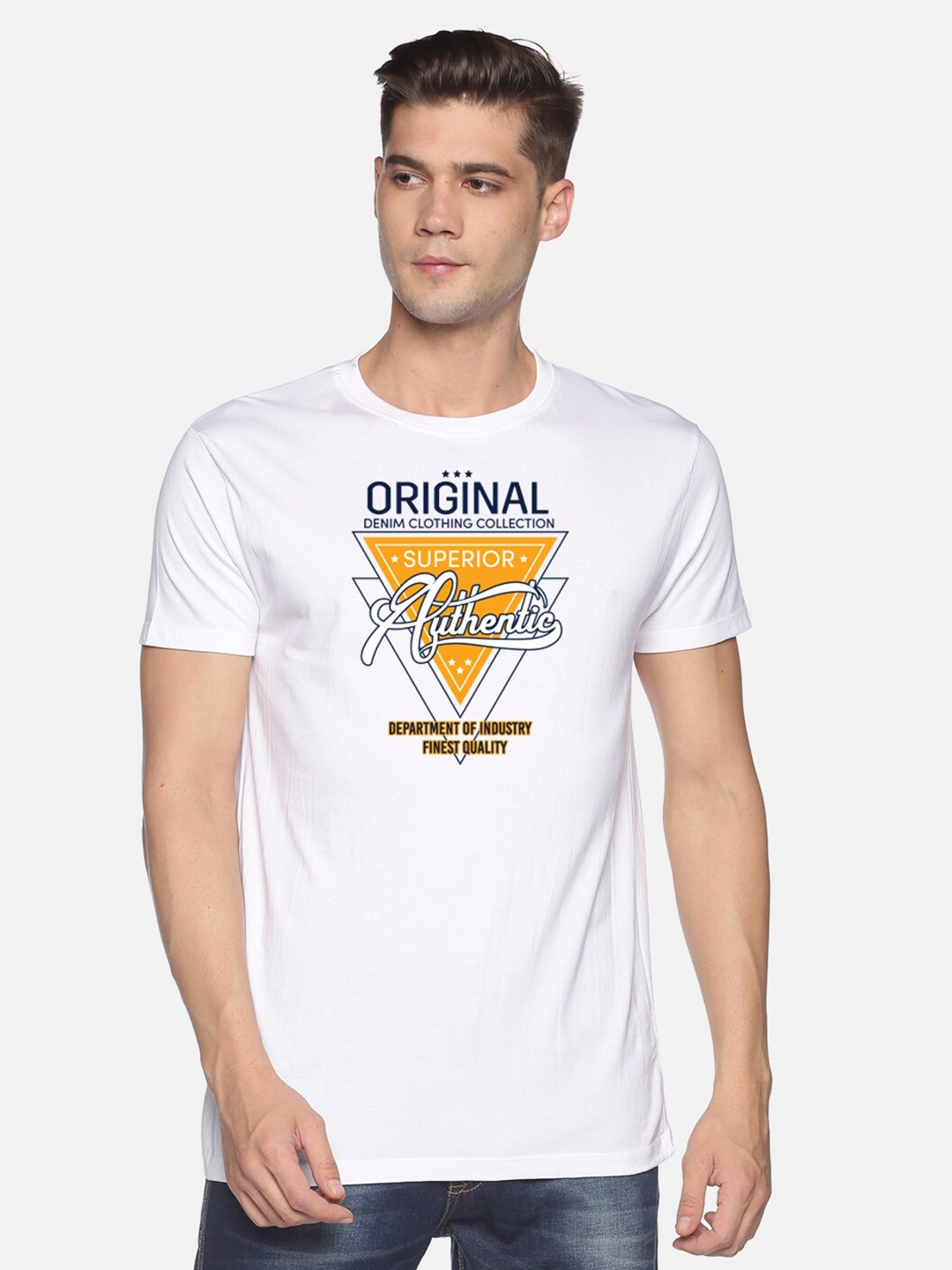 

BLACK RADIO Men Printed Slim Fit T-shirt, White
