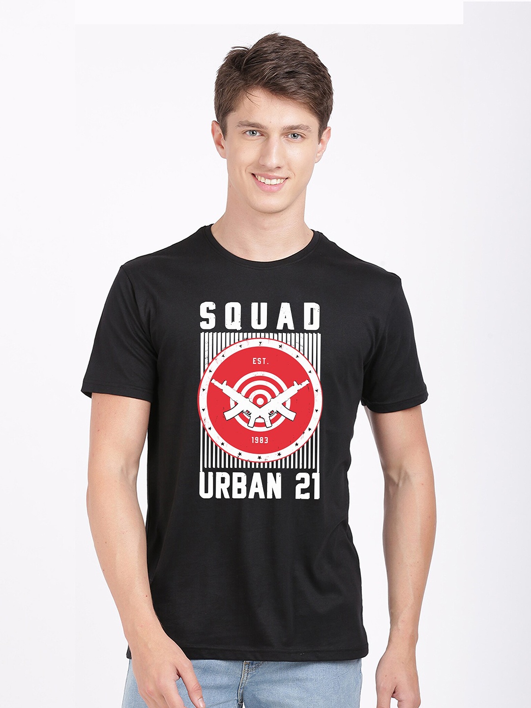 

BLACK RADIO Men Graphic Printed Slim Fit Cotton T-shirt