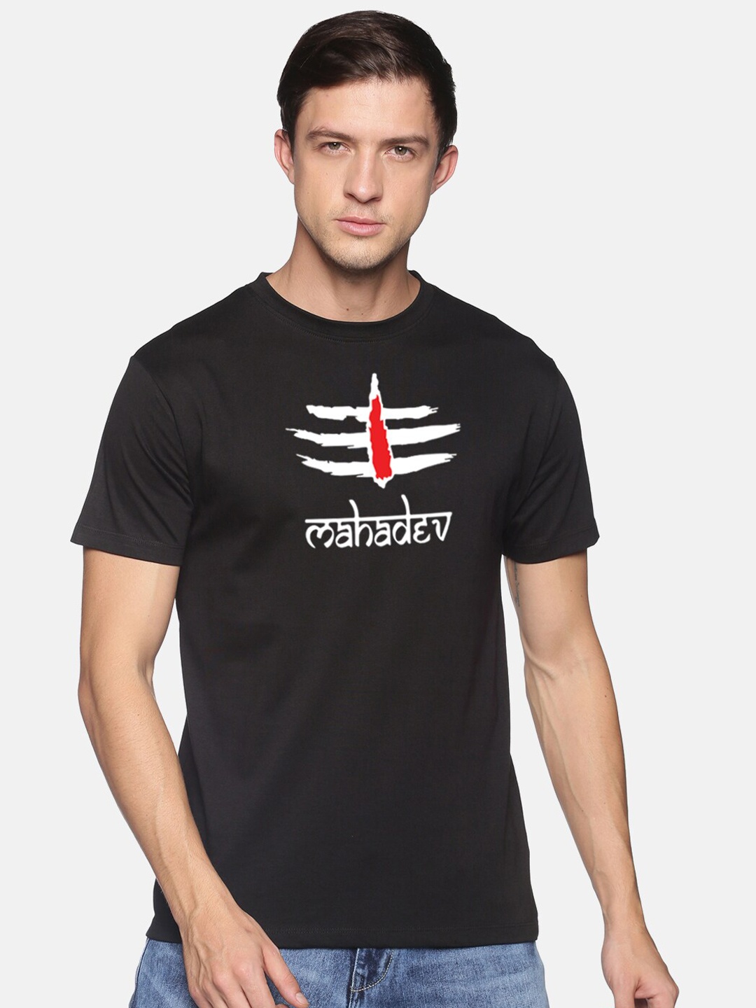 

BLACK RADIO Men Typography Printed Slim Fit Cotton T-shirt