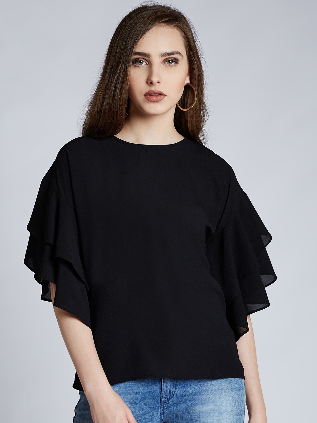 

Harpa Women Black Solid Top