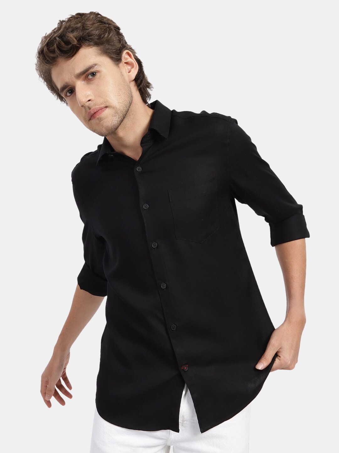 

VASTRADO Men Cotton Casual Shirt, Black