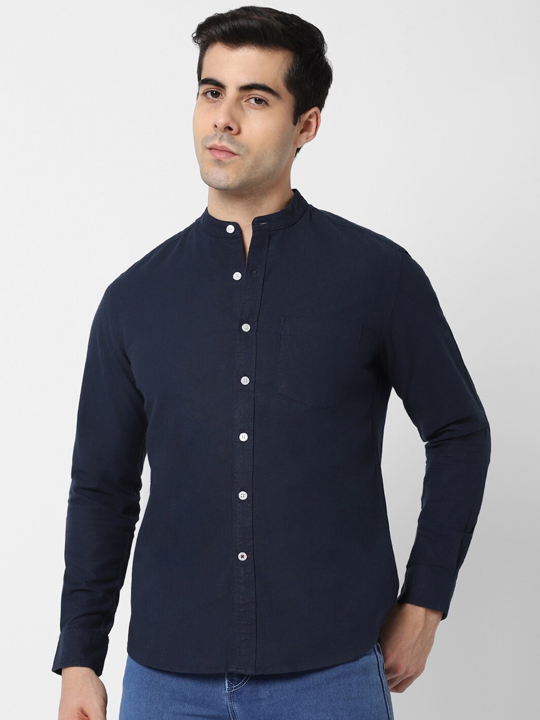 

VASTRADO Men Cotton Casual Shirt, Navy blue