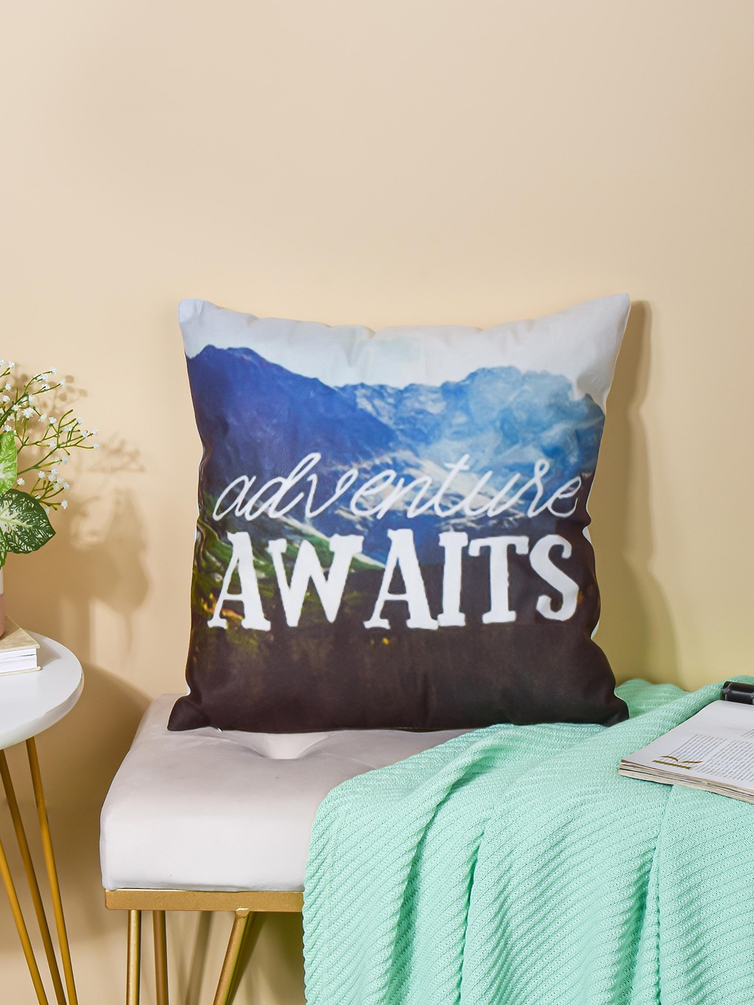 

Nestasia Brown & Blue Quirky Square Cushion Covers