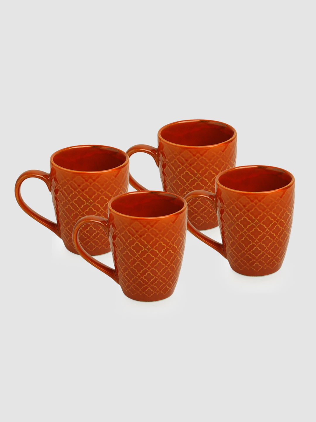 

ExclusiveLane Set if 4 Glossy Coffee Mugs - 300 ML, Gold