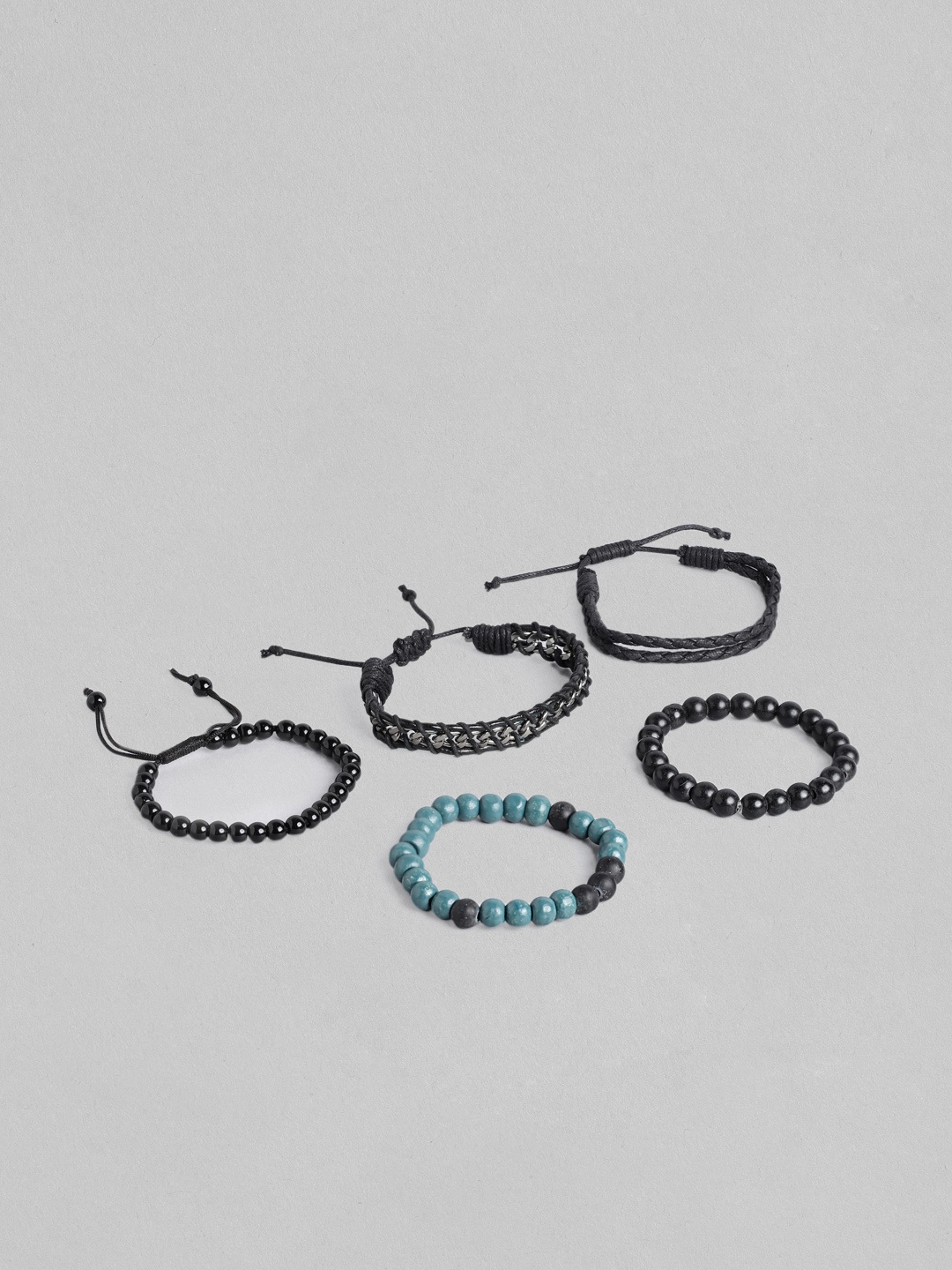 

Blueberry Men set of 5 Multi Beaded Bracelet