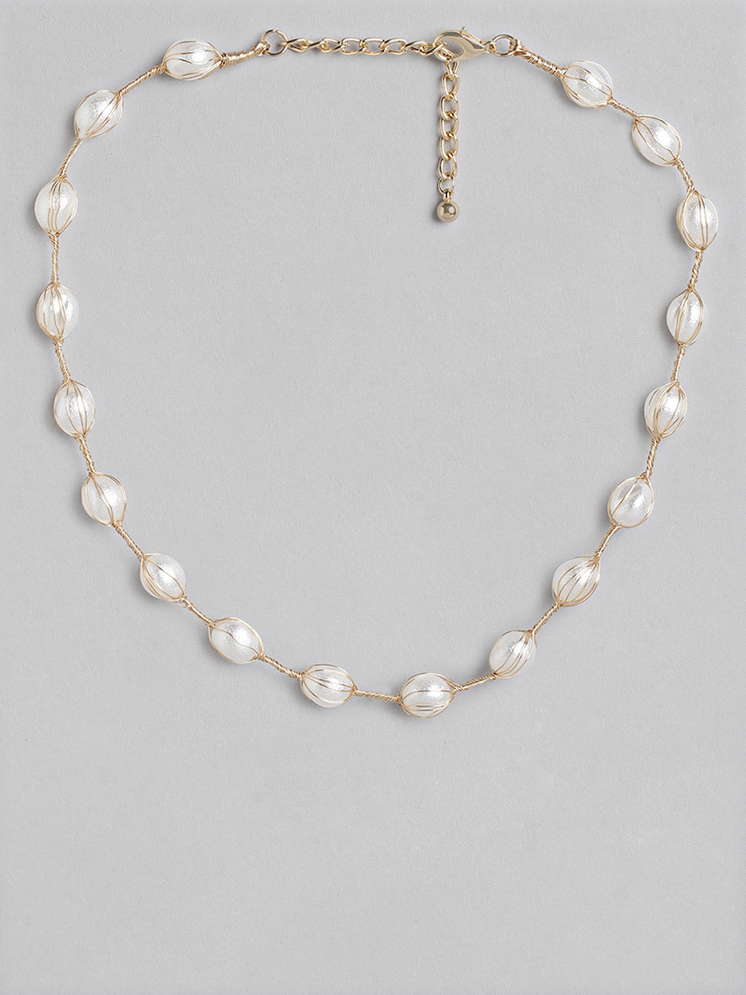 

Blueberry Woman Gold-Plated Pearl Necklace, White