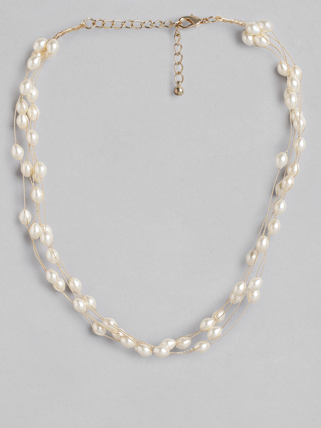 

Blueberry Gold-Plated Pearl Necklace, White