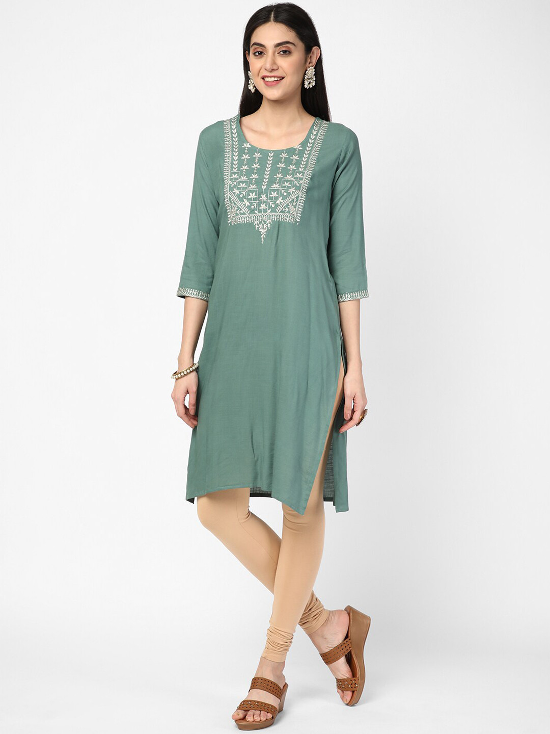 

R&B Women Blue Thread Work Kurta