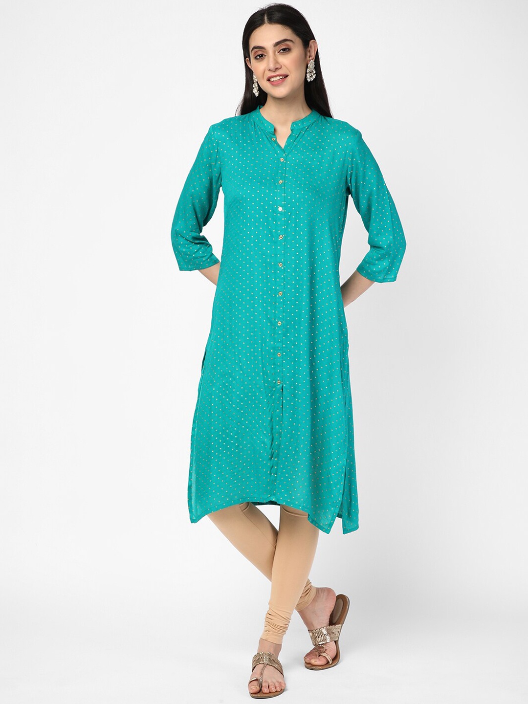 

R&B Women Geometric Printed Kurta, Blue