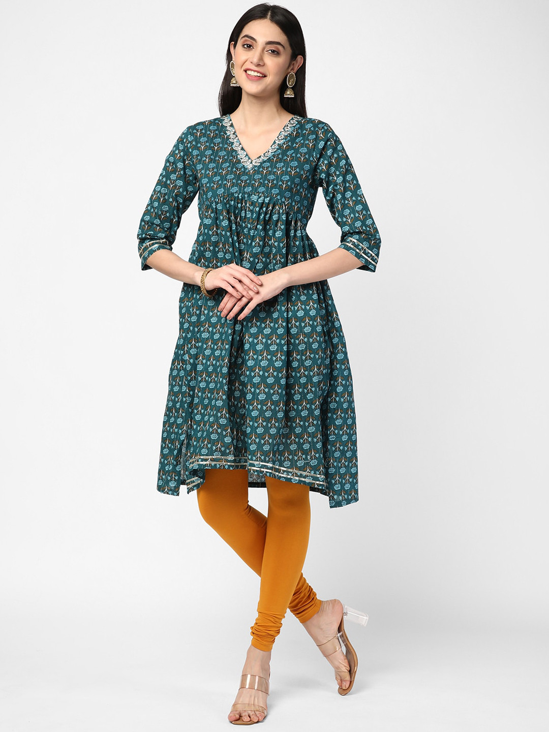 

R&B Women Cotton Ethnic Motifs Printed Kurta, Blue