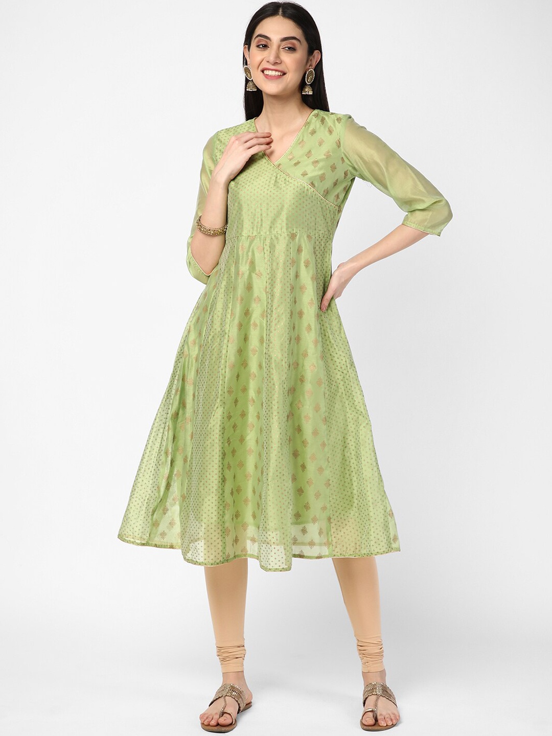 

R&B Women Ethnic Motifs Printed Kurta, Green