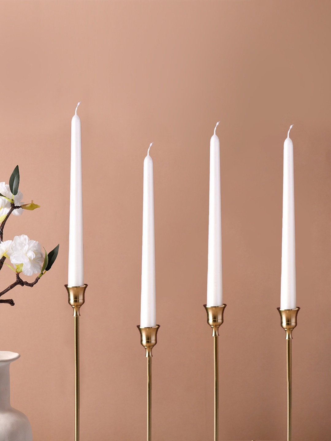 

Nestasia Set Of 4 White Candle Sticks