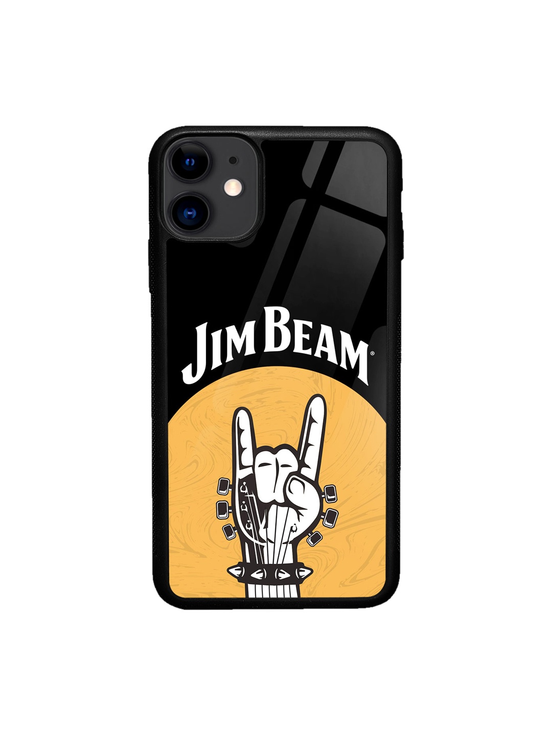 

macmerise Jim Beam Rock Swag Design Printed iPhone 11 Phone Glass Case, Black