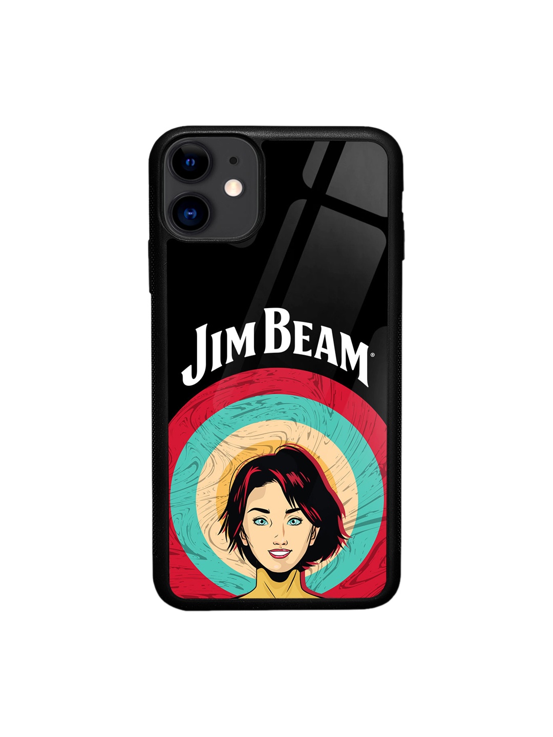 

Macmerise Jim Beam Character Design Glass Case for iPhone 11, Black