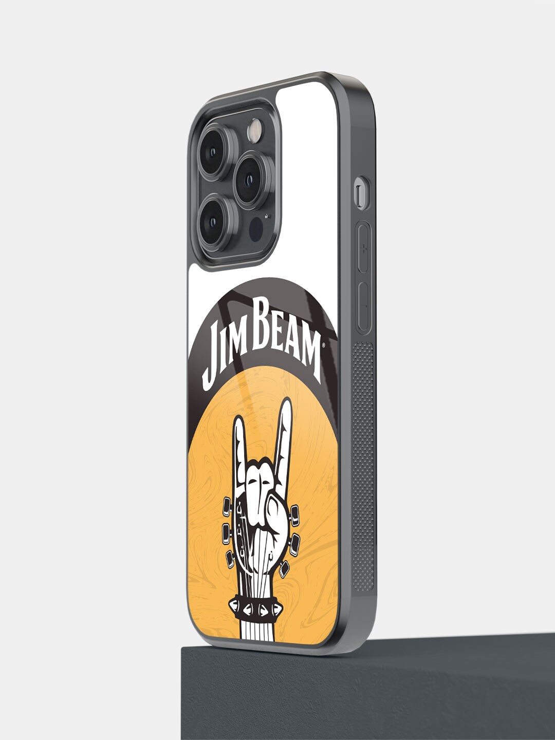 

macmerise Jim Beam Rock Swag Design Printed iPhone 14 Pro Glass Glass Case, Black
