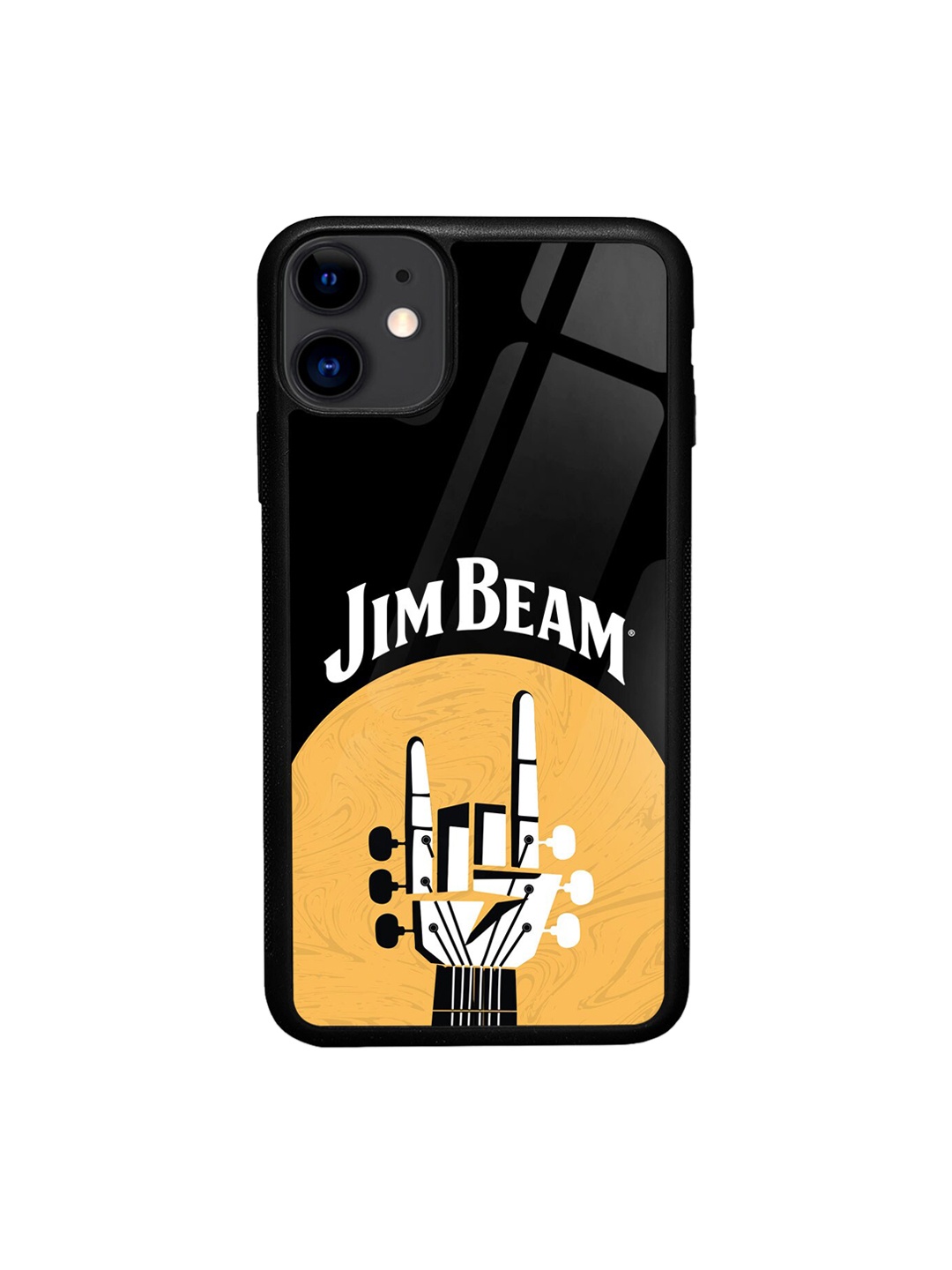 

macmerise Printed iPhone 11 Phone Glass Case, Black