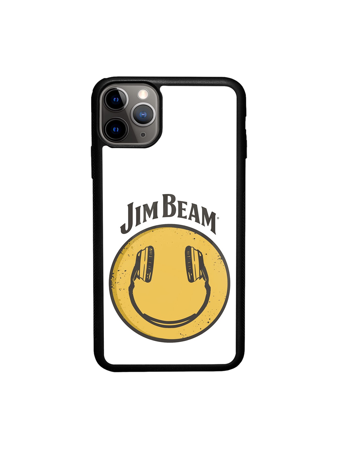 

macmerise Jim Beam Smiley Design Printed iPhone 11 Pro Max Glass Glass Case, White