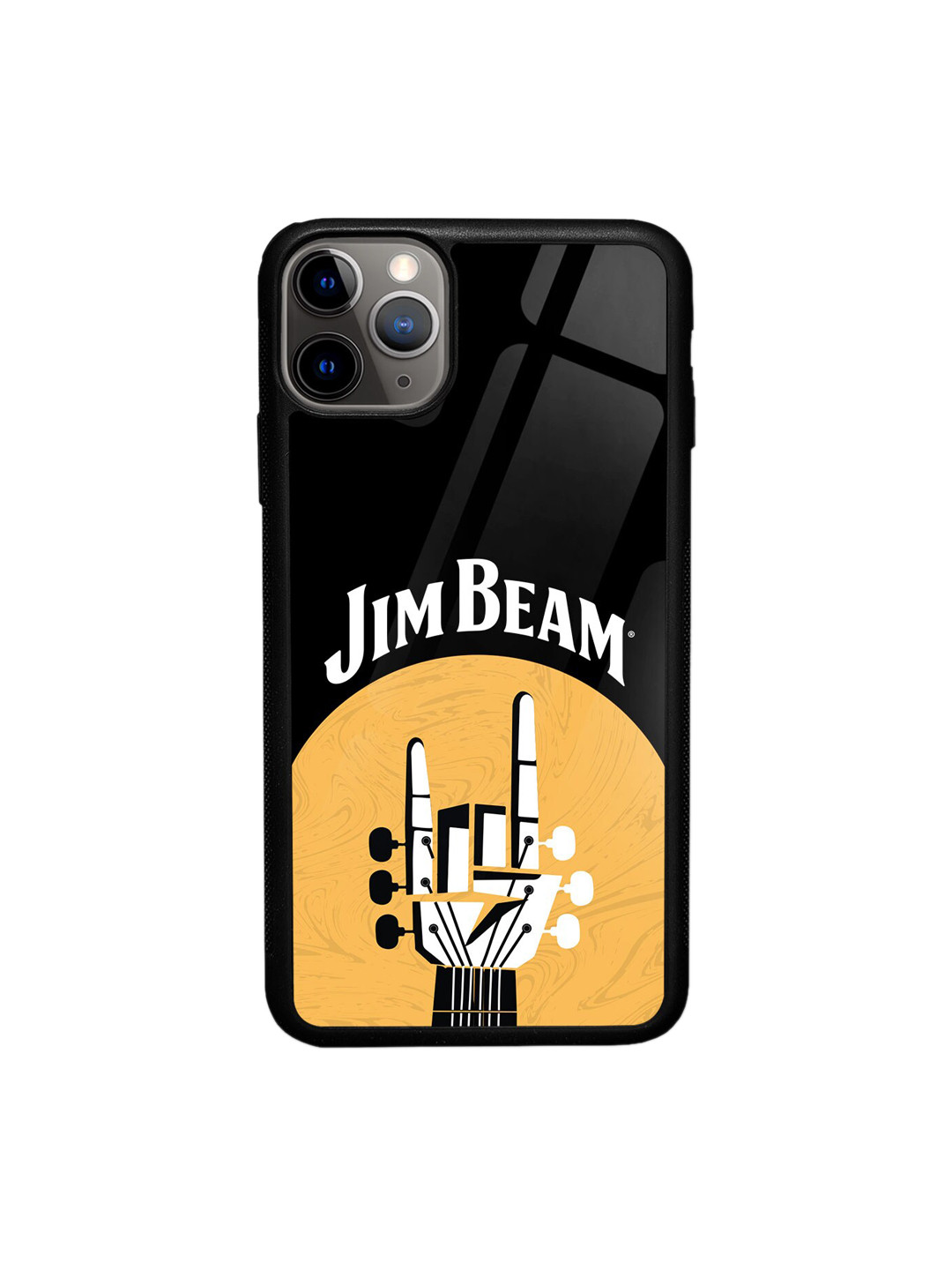 

macmerise Yellow Black Jim Beam Rock Design Printed iPhone 11 Pro Max Glass Case