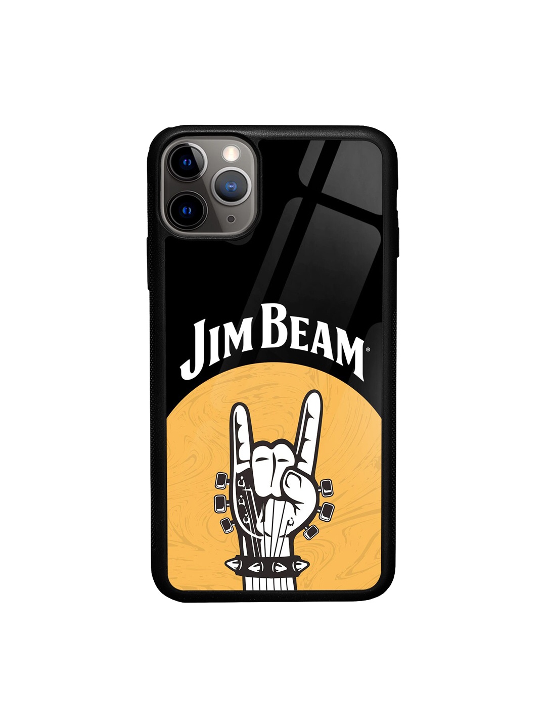 

macmerise Jim Beam Rock Swag Design iPhone 11 Pro Max Glass Phone Glass Case, Black