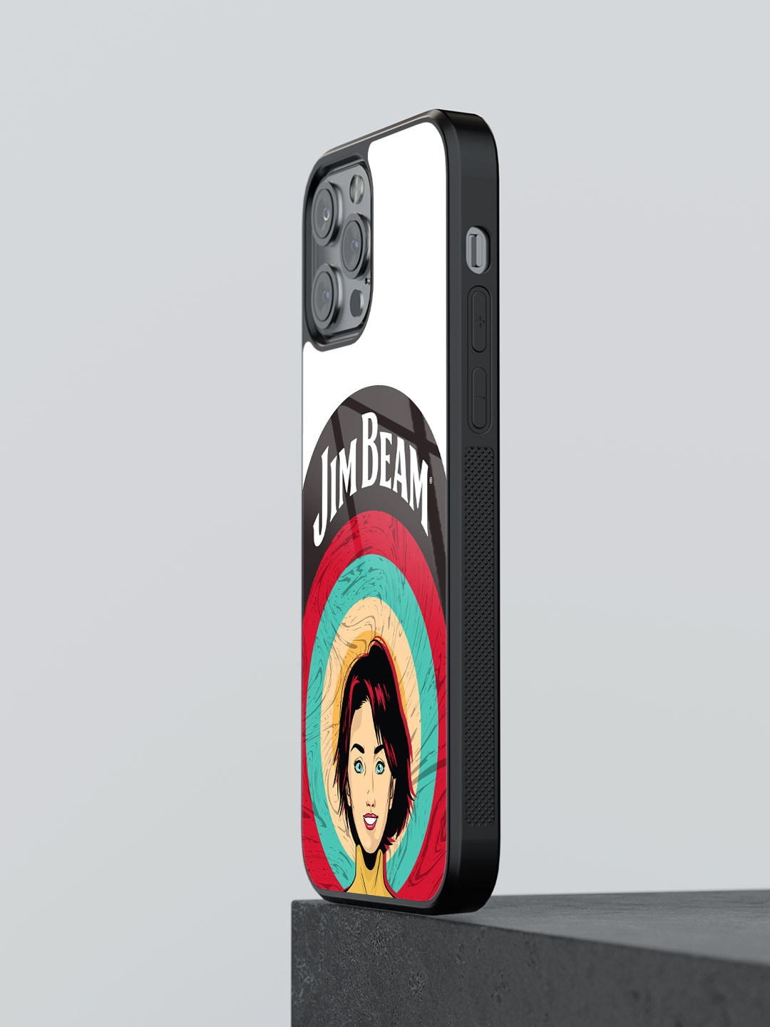 

macmerise Printed Jim Beam Character Design iPhone 13 Pro Max Back Case, White