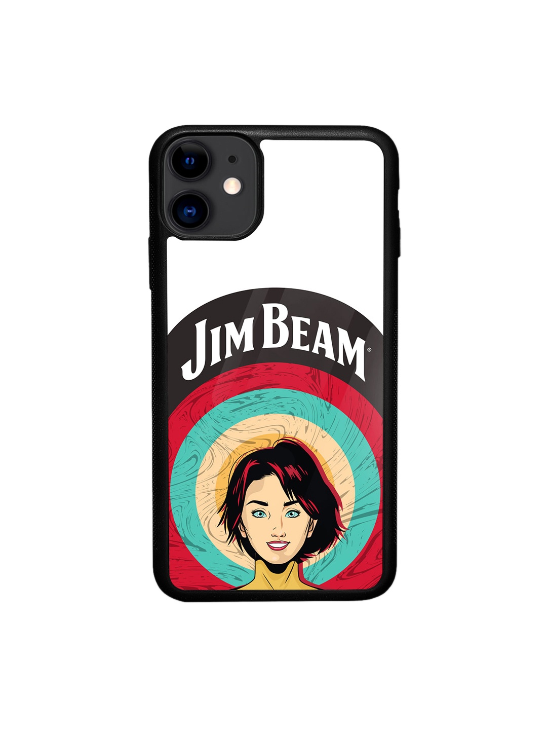 

macmerise Jim Beam Character Design iPhone 11 Glass Phone Glass Case, White
